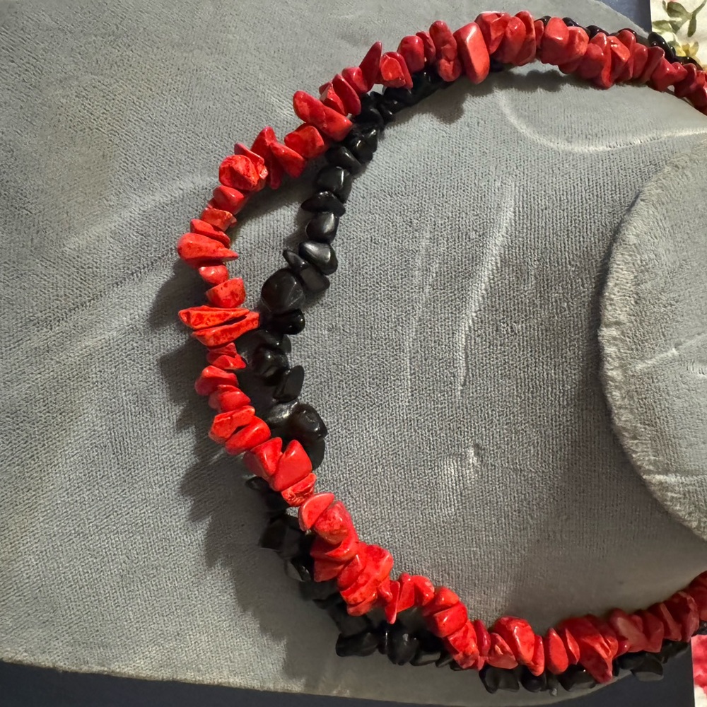 Red and Black Beaded Necklace